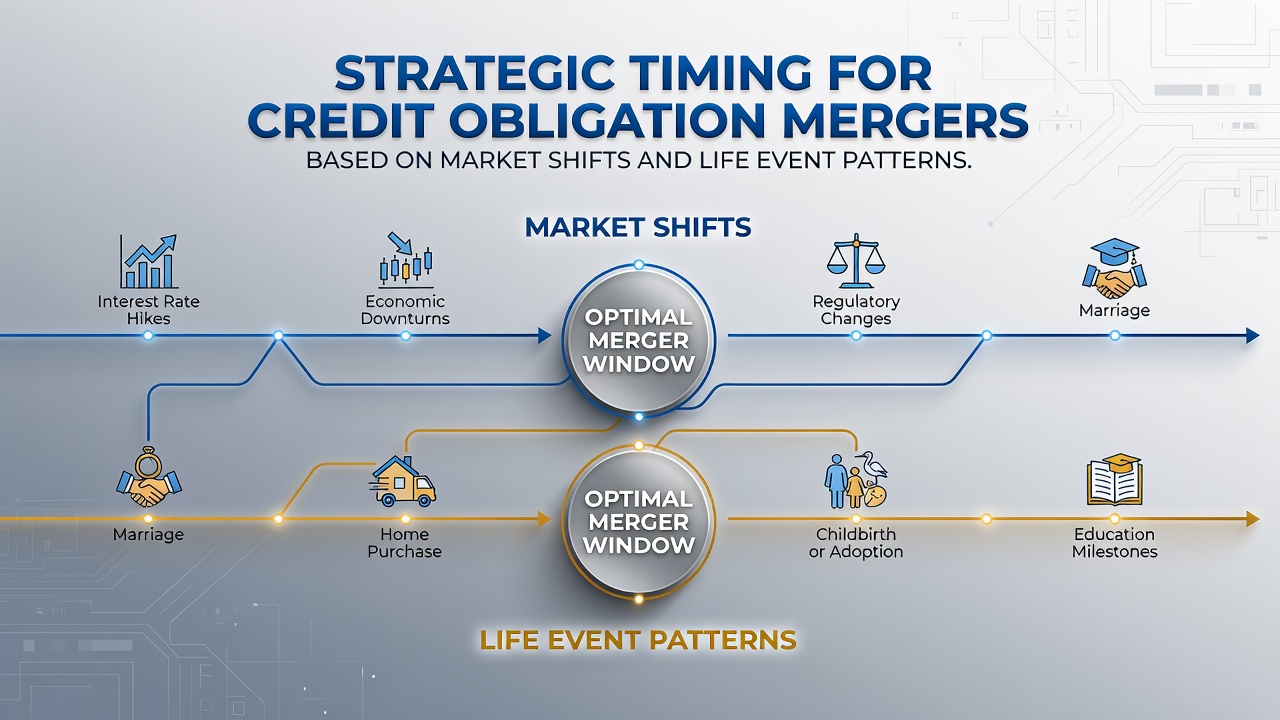 Graph depicting alignment between life events like career moves and market rate trends for debt consolidation